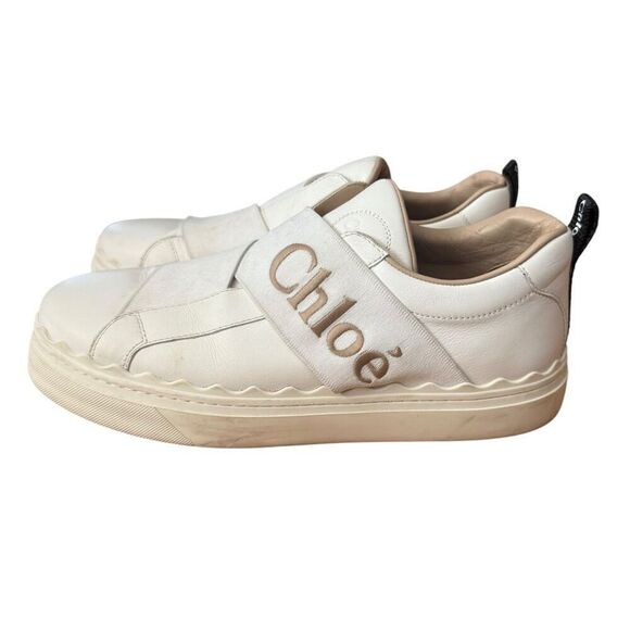 Chloe Lauren Logo Slip On Strap Sneakers Size 39 US 8 - Picture 2 of 10